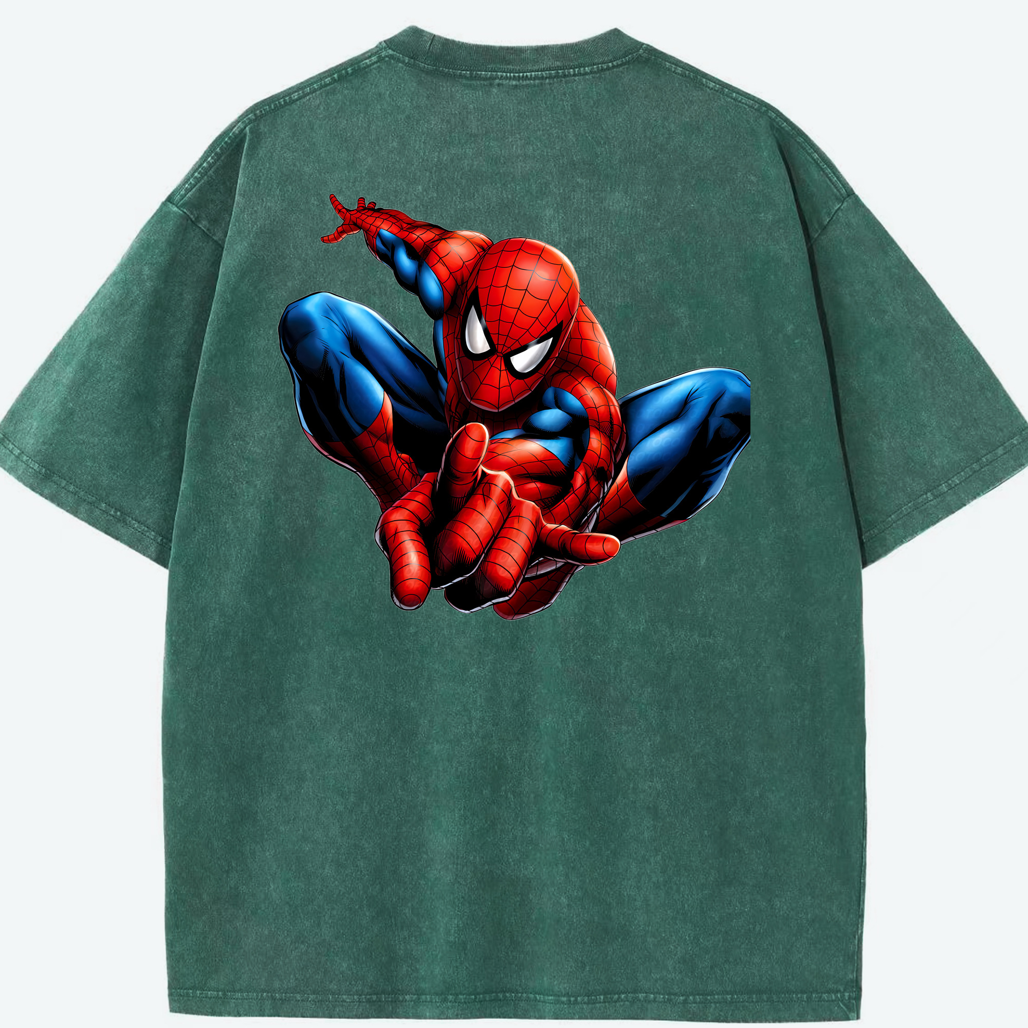 （画像用） Spider Man スパイダーマン 綿100% ヴィンテージ風 半袖Tシャツ（背面プリント）